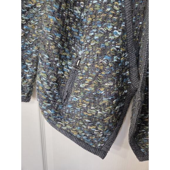 Moth Anthropologie Keavey Wool Mohair Blend Blue Chunky Cardigan Sweater, Small - Picture 8 of 15